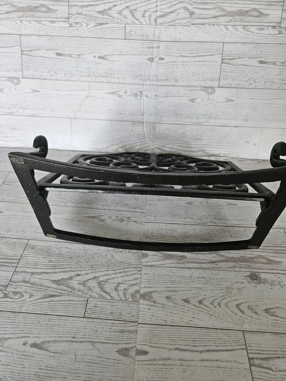 Ornate Black Cast Iron Cookbook Holder Stand - Vintage Scrollwork Recipe Base